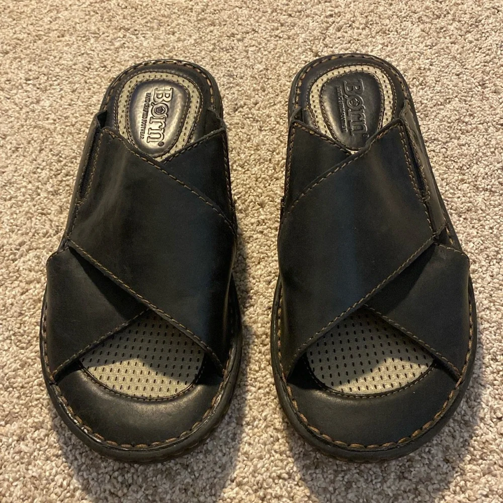 Born Marco Slide Leather Sandals - Like New!